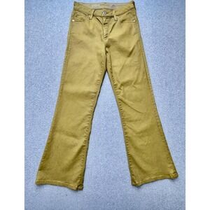AG Adriano Goldschmied The Quinne Crop Jeans Womens 27 Gold High Rise Flare